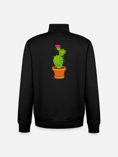 A cactus with blossom - Unisex Organic Zip Sweatshirt by Stanley/Stella - black