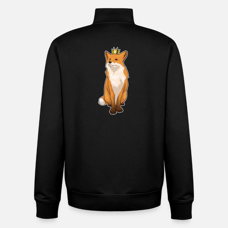 Couronne de renard - Sweat zippé unisexe en coton bio Stanley/Stella - noir