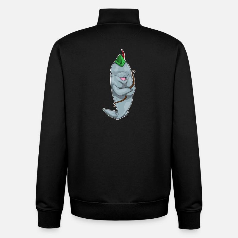 Arc de dauphin - Sweat zippé unisexe en coton bio Stanley/Stella - noir