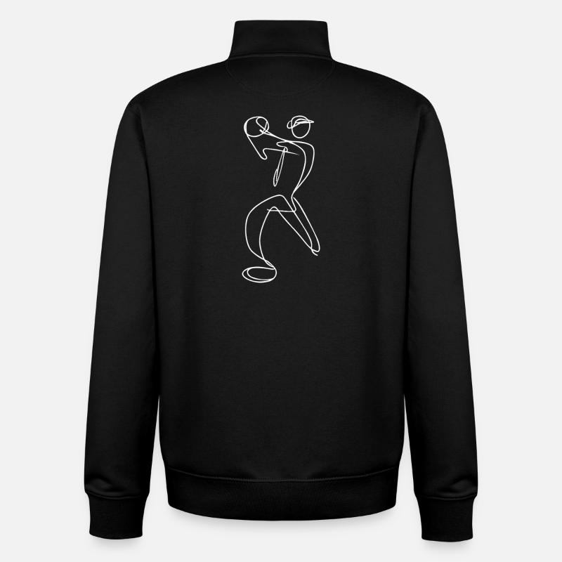 Esquisse du lanceur de cricket - Sweat zippé unisexe en coton bio Stanley/Stella - noir
