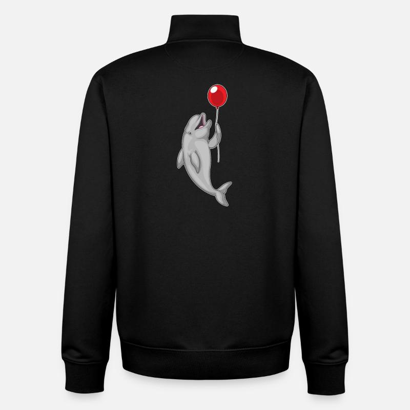 Ballon dauphin - Sweat zippé unisexe en coton bio Stanley/Stella - noir