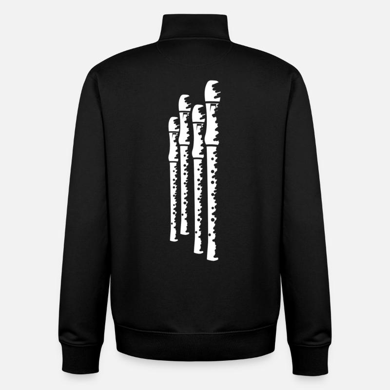 Flûtes - Sweat zippé unisexe en coton bio Stanley/Stella - noir