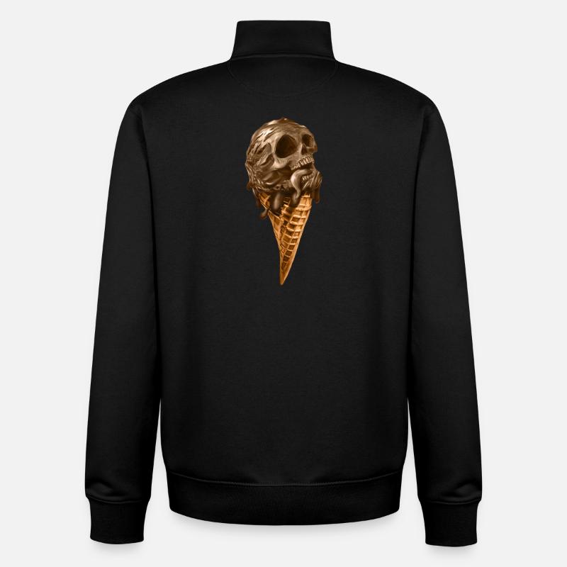 Glace molle avec crâne éthéré - Sweat zippé unisexe en coton bio Stanley/Stella - noir