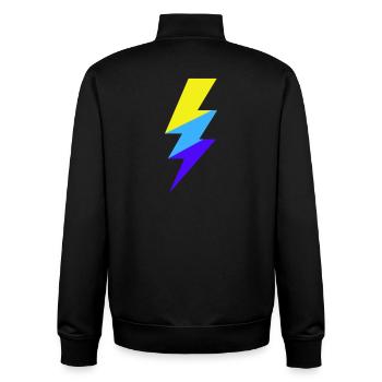 TriColor Neon Beam - Unisex Organic Zip Sweatshirt by Stanley/Stella - black - Back - AI Model Male 185 light (185cm)