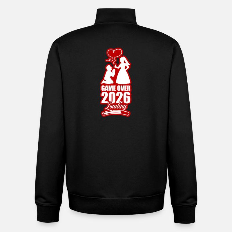 Fin du match : Mariage 2026 - Sweat zippé unisexe en coton bio Stanley/Stella - noir