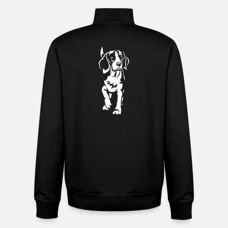 Beagle « Black Edition » - Sweat zippé unisexe en coton bio Stanley/Stella - noir