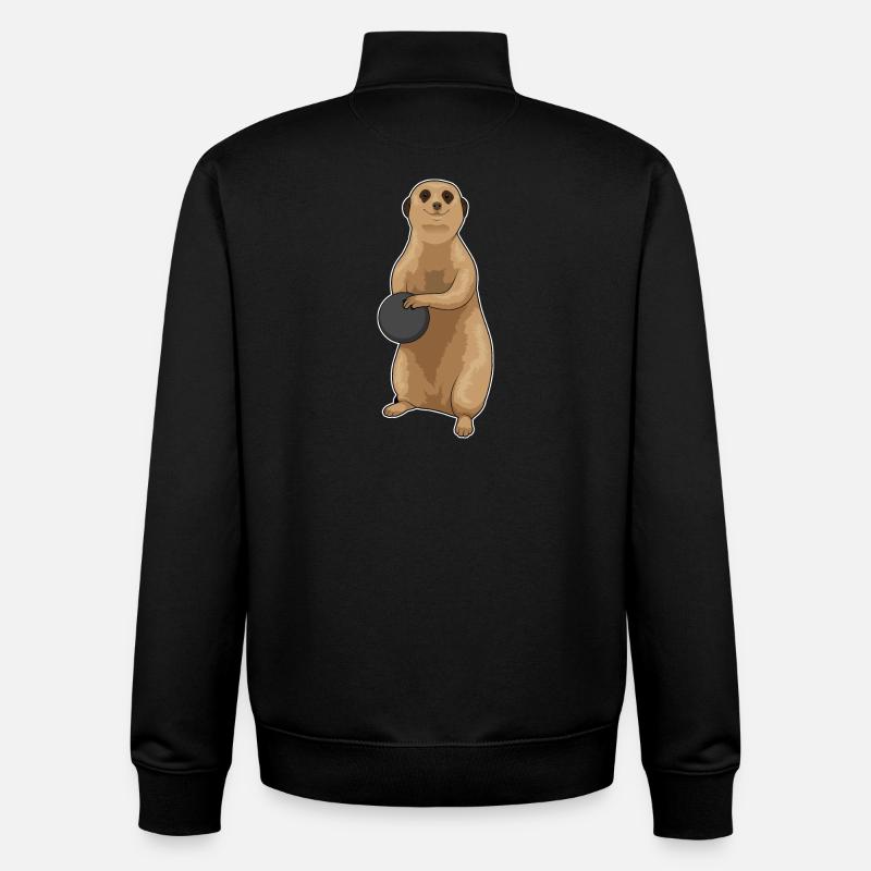 Suricate Boule de bowling - Sweat zippé unisexe en coton bio Stanley/Stella - noir