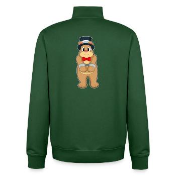 Bär Bräutigam Handschellen Hochzeit - Unisex Organic Zip Sweatshirt von Stanley/Stella - Flaschengrün - Hinten - AI Model Male 185 dark (185cm)