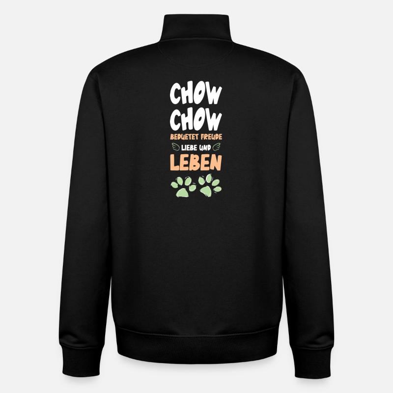 ChowChow Liebe Und Leben Muster - Unisex Organic Zip Sweatshirt von Stanley/Stella - Schwarz
