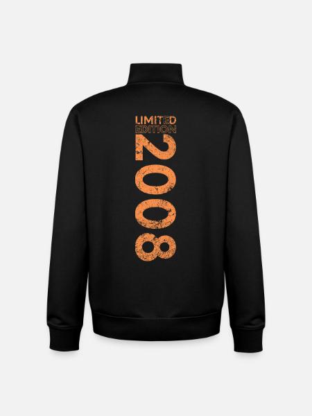 Limited Edition 2008 18th Birthday Gift - Unisex Organic Zip Sweatshirt by Stanley/Stella - black