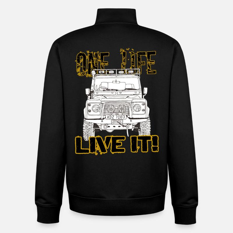 Defender one life live it - Sweat zippé unisexe en coton bio Stanley/Stella - noir