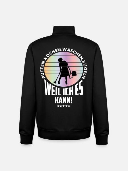 Hausfrau kann ! - Unisex Organic Zip Sweatshirt von Stanley/Stella - Schwarz