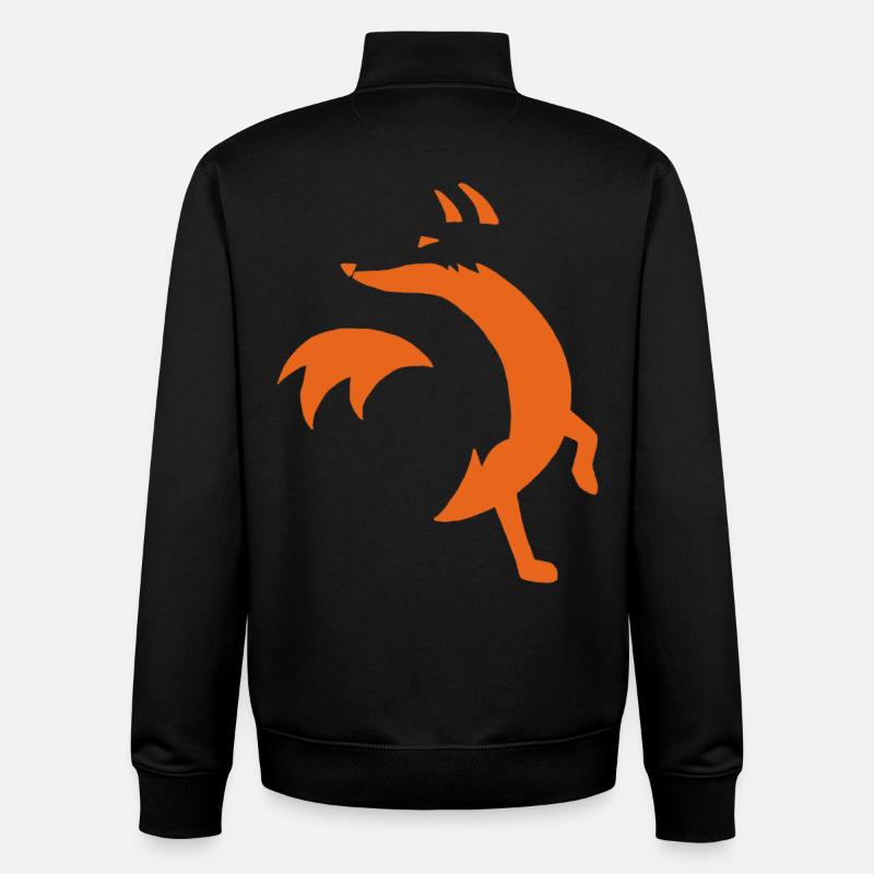 Esquisse du renard - Sweat zippé unisexe en coton bio Stanley/Stella - noir