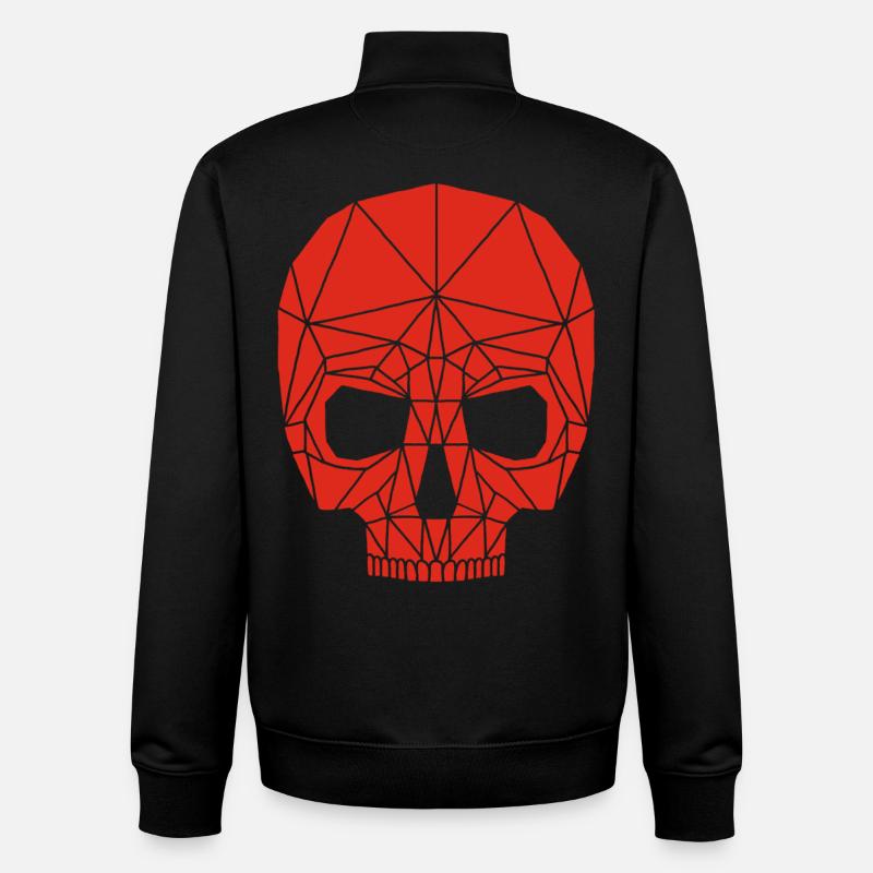 Roter Roboterschädel - Unisex Organic Zip Sweatshirt von Stanley/Stella - Schwarz