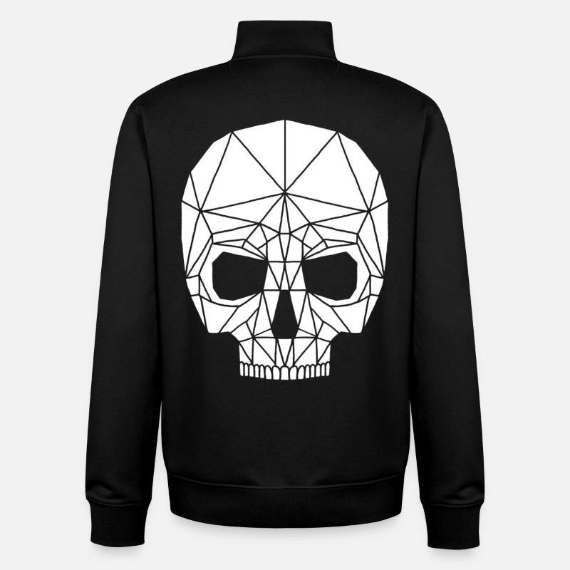 Crâne robotique blanc - Sweat zippé unisexe en coton bio Stanley/Stella - noir