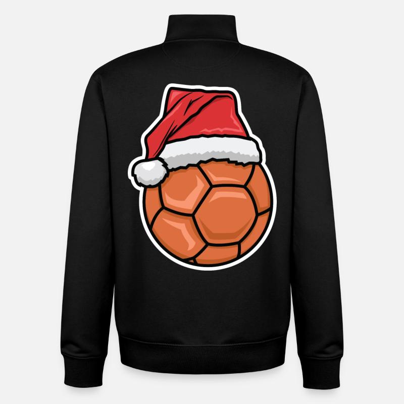 Drôle de Noël Handball - Sweat zippé unisexe en coton bio Stanley/Stella - noir