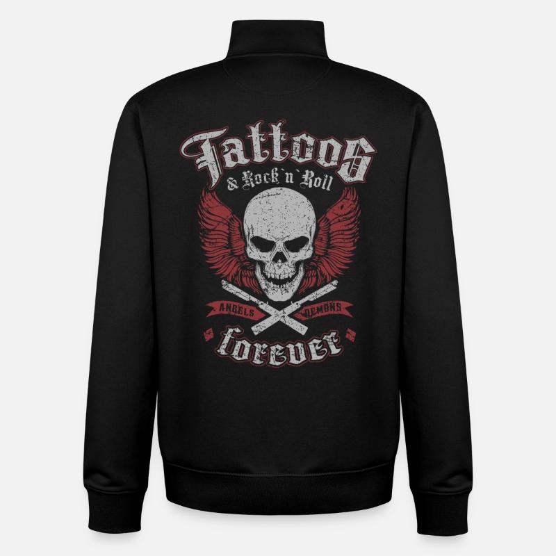 Tattoos & Rock N Roll Forever - Unisex Organic Zip Sweatshirt von Stanley/Stella - Schwarz