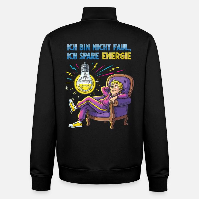 Energetic chill design with light bulb - Unisex Organic Zip Sweatshirt by Stanley/Stella - black