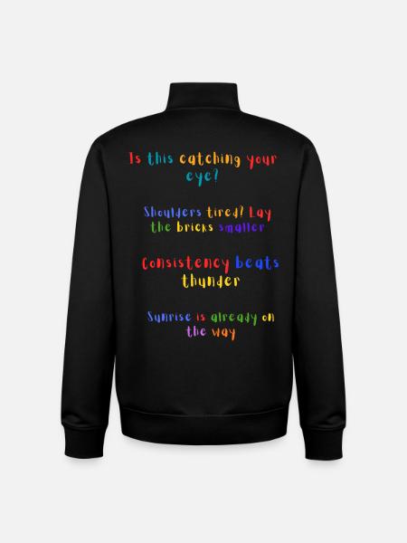 Catching Your Eye Rainbow Zitat - Unisex Organic Zip Sweatshirt von Stanley/Stella - Schwarz