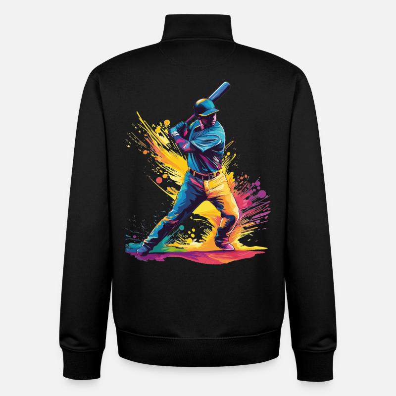 Baseball Spieler - Unisex Organic Zip Sweatshirt von Stanley/Stella - Schwarz