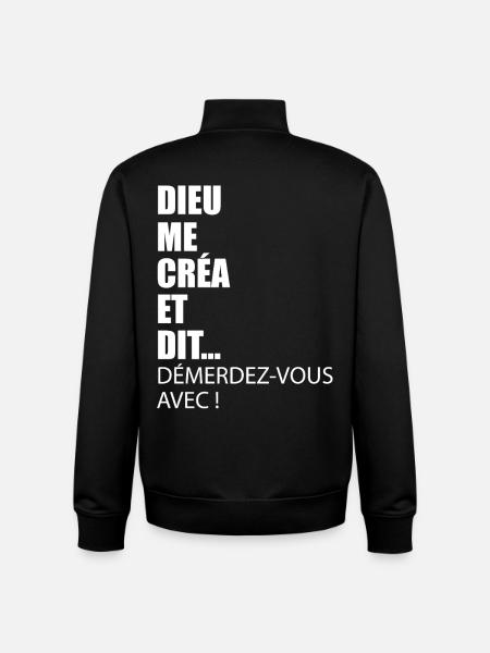 Humour God Me Crea and Say Desererez You - Unisex Organic Zip Sweatshirt by Stanley/Stella - black
