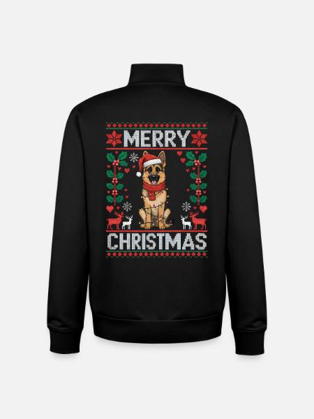 German Shepherd Christmas Gift Xmas - Unisex Organic Zip Sweatshirt by Stanley/Stella - black