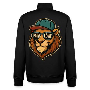 Leo Père Papa Roi Lion Cadeau fort et mignon - Sweat zippé unisexe en coton bio Stanley/Stella - noir - Dos - AI Model Male 185 light (185cm)