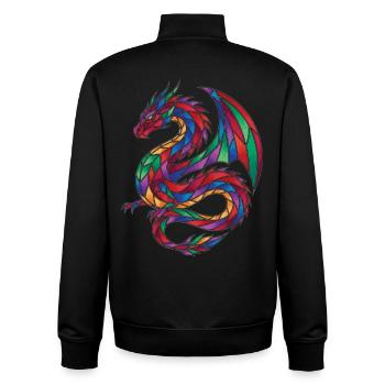 Buntglas-Drachen-Mosaik-Fantasie - Unisex Organic Zip Sweatshirt von Stanley/Stella - Schwarz - Hinten - AI Model Male 185 light (185cm)
