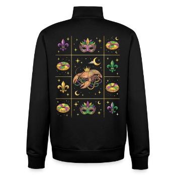Crawdaddy Carnival Mardi Gras - Unisex Organic Zip Sweatshirt by Stanley/Stella - black - Back - AI Model Male 185 light (185cm)