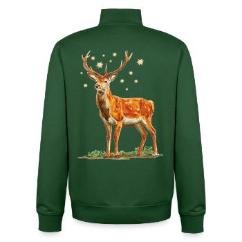 Cerf avec des étoiles - Sweat zippé unisexe en coton bio Stanley/Stella - vert bouteille - Dos - AI Model Male 185 dark (185cm)