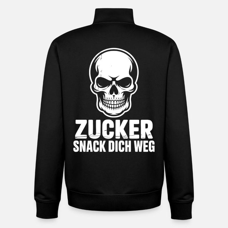 Zucker Schädel Snack Dich Weg - Unisex Organic Zip Sweatshirt von Stanley/Stella - Schwarz
