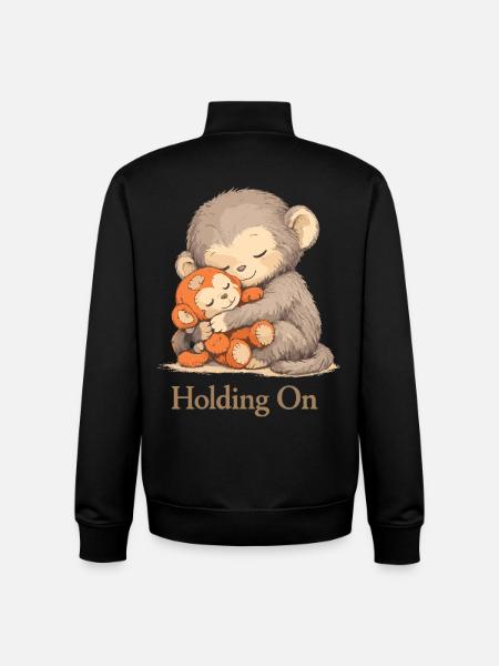 Anxious Monkey Plush Toy Solace - Unisex Organic Zip Sweatshirt by Stanley/Stella - black