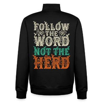Follow The Word Not The Herd Hummingbird - Unisex Organic Zip Sweatshirt by Stanley/Stella - black - Back - AI Model Male 185 light (185cm)