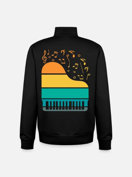 Piano Piano Musician Gift Gift Idea - Unisex Organic Zip Sweatshirt by Stanley/Stella - black
