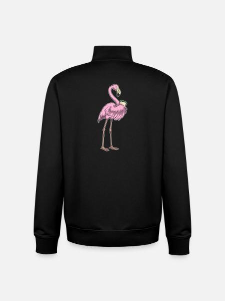 Flamingo Sandwich - Unisex Organic Zip Sweatshirt by Stanley/Stella - black
