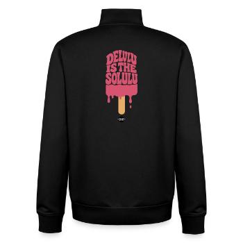 Delulu est le Solulu ! - Sweat zippé unisexe en coton bio Stanley/Stella - noir - Dos - AI Model Male 185 light (185cm)