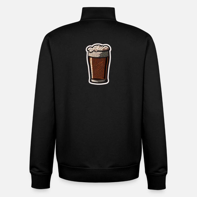 Bierglas Patch Stickerei - Unisex Organic Zip Sweatshirt von Stanley/Stella - Schwarz