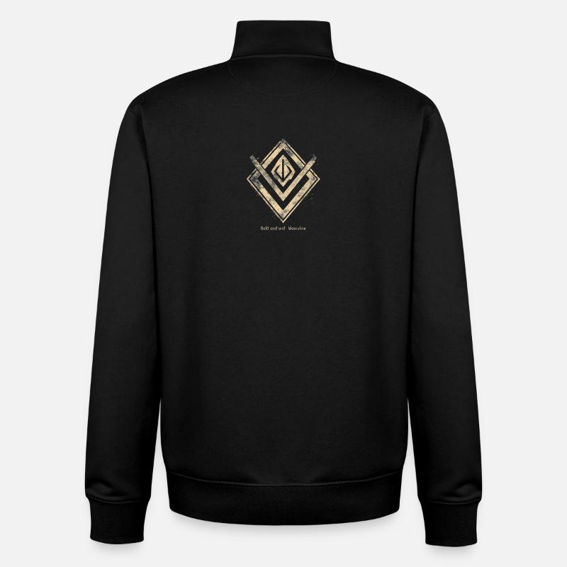 Emblème en diamant audacieux - Sweat zippé unisexe en coton bio Stanley/Stella - noir