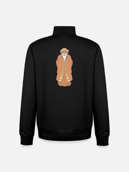 Zen Master – Wise Man with Beard - Unisex Organic Zip Sweatshirt by Stanley/Stella - black