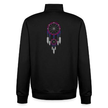 Purple and blue dreamcatcher - Unisex Organic Zip Sweatshirt by Stanley/Stella - black - Back - AI Model Male 185 light (185cm)