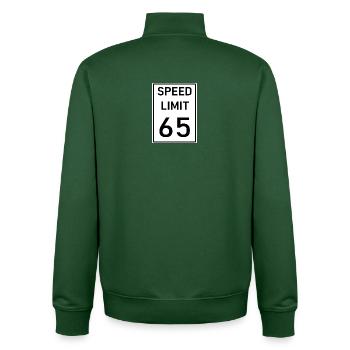 Speed limit - Unisex Organic Zip Sweatshirt by Stanley/Stella - bottle green - Back - AI Model Male 185 dark (185cm)