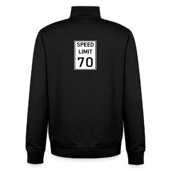 70 - Unisex Organic Zip Sweatshirt von Stanley/Stella - Schwarz - Hinten - AI Model Male 185 light (185cm)