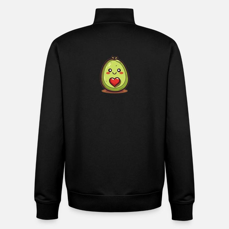 Glückliche Avocado - Unisex Organic Zip Sweatshirt von Stanley/Stella - Schwarz