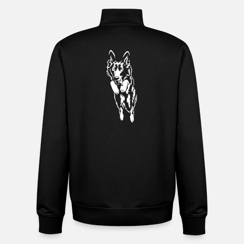 Berger allemand "Black Edition" - Sweat zippé unisexe en coton bio Stanley/Stella - noir