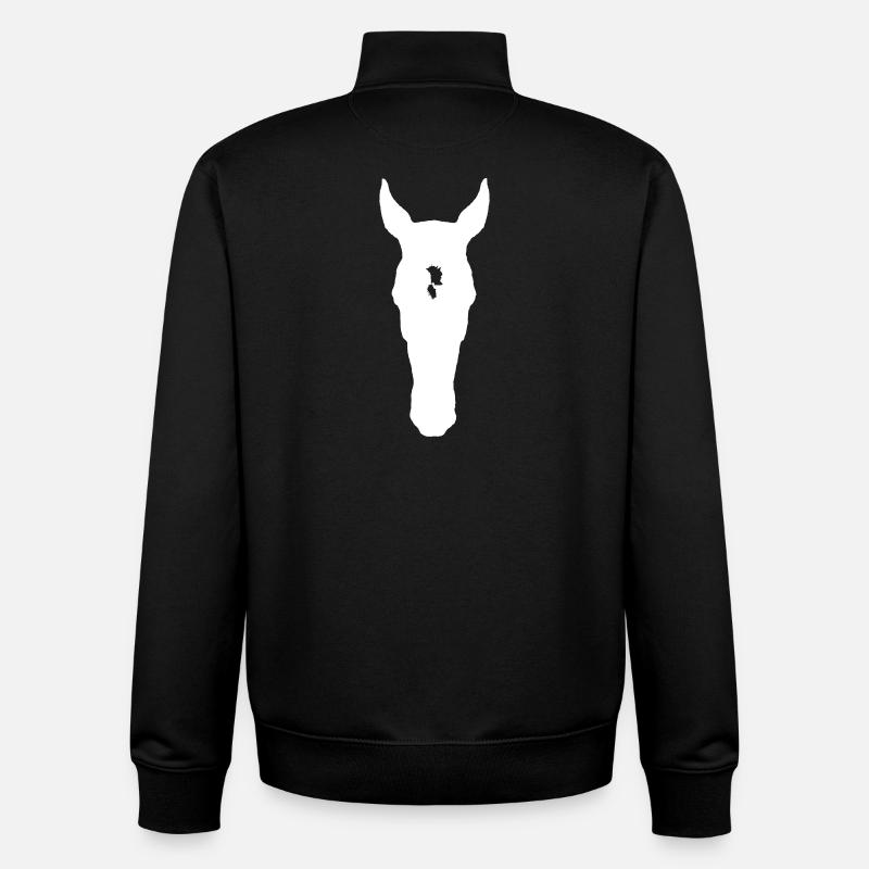 Cheval - Sweat zippé unisexe en coton bio Stanley/Stella - noir
