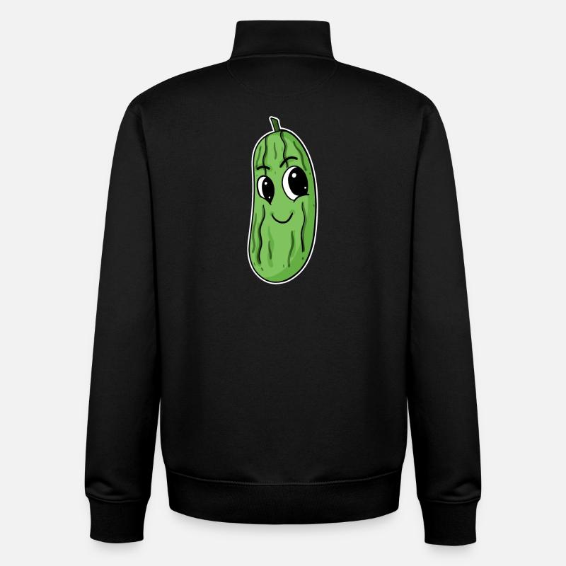 Motif de concombre - Sweat zippé unisexe en coton bio Stanley/Stella - noir