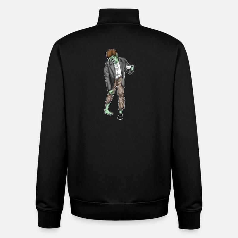 Café d’Halloween zombie - Sweat zippé unisexe en coton bio Stanley/Stella - noir