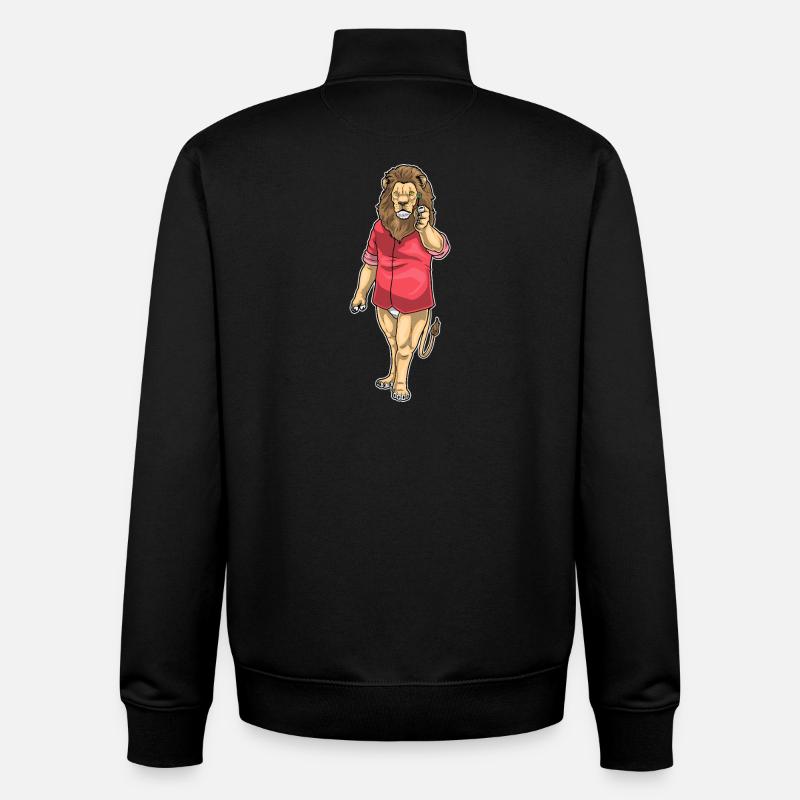 Lion Dart Dart - Sweat zippé unisexe en coton bio Stanley/Stella - noir