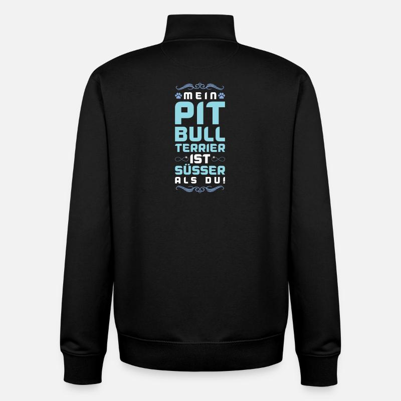 pit hund spruch - Unisex Organic Zip Sweatshirt von Stanley/Stella - Schwarz