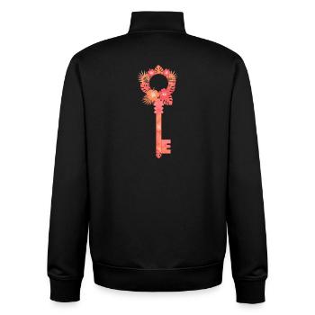 Tropischer Blumenschlüssel - Unisex Organic Zip Sweatshirt von Stanley/Stella - Schwarz - Hinten - AI Model Male 185 light (185cm)